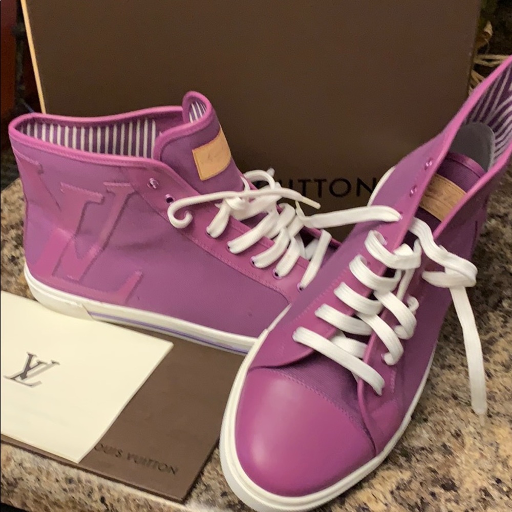Louis Vuitton purple tennis shoes